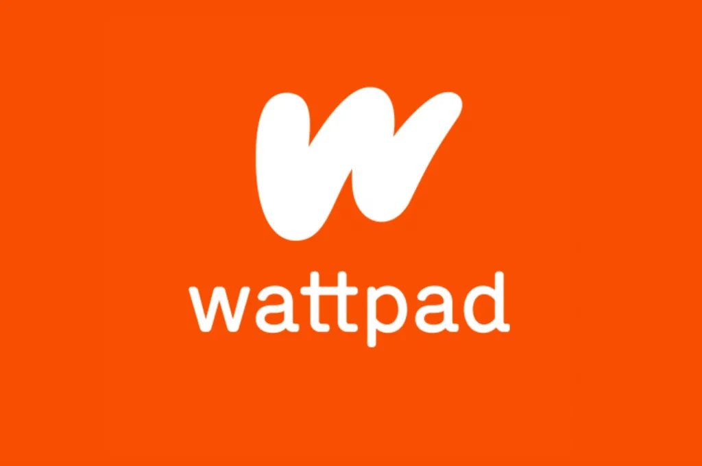 Wattpad logo with white writing on an orange background.
